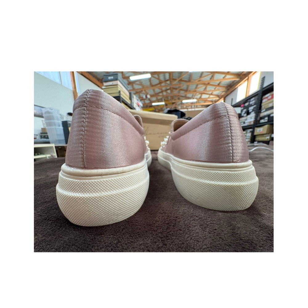 Vintage Havana Elegant Pink Slip-On Sneakers with Pearl Detailing size 8.5 - Picture 4 of 9